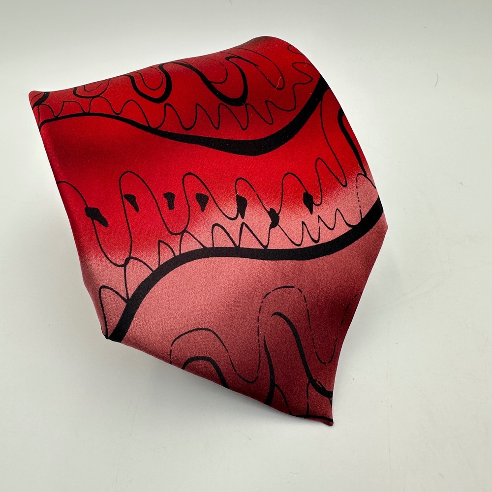 J Garcia Silk Tie Mens One Size Red Thistle Ghost Limited Edition Collection 40 - Picture 2 of 11